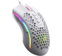 TWEH-M808 Storm Souris De Jeu Rvb Légère,Boîtier Ultra Léger En Nid D'Abeille,Capteur Optique 12 400 Dpi,7 Boutons Programmables,Enregistrement Précis,Câble Super Lite,Blanc
