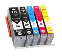 TWEJHX Cartouche d'encre Compatible PGI750 CLI751 Compatible avec imprimantes MG6370 MG7170 MG7570 IP8770 MG6770 MG6670(5 Color)