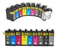 TWEJHX Cartouche d'encre de Remplacement 9 Couleurs, Encre complète Compatible avec SURECOLOR SC-P600, Compatible T7601 T7602 T7603 T7604 T7605 T7609