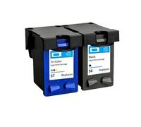 TWEJHX Cartouche d'encre de Remplacement, Compatible avec HP56 HP57, Compatible avec Deskjet 450 PSC 4200 série 1110 1205 1210 1215 1219 1315 1340 1350 2210 2410(1 Set)