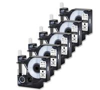 TWEJHX Cassette d'étiquette Multicolore 5pk 12 mm Compatible avec 45013 45016 45017 45018 45019 CARTRIDGES Fonctionne avec LA SÉRIE IMPRIDANT LEL(5PK Black on White)