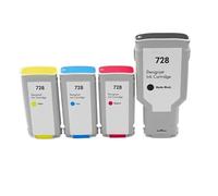 TWEJHX Jeu de Cartouches d'encre compatibles 728, Compatible avec HP728 728XL, Encre complète F9J68A F9J67A F9J66A Compatible avec DesignJet T730 T830(1 Set)