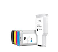 TWEJHX Jeu de Cartouches d'encre compatibles Compatible avec imprimante DesignJet T920, T930, T1500, T1530, T2500, T2530, 6 Paquets, PK C M Y GY MK