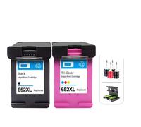 TWEJHX La Cartouche à Encre Rechargeable Compatible Fonctionne avec 652 652xl Deskjet 1115 1118 2135 2136 2675 2676 2677 2678 3778 3785 3835 3836 Imprimantes(1set HP652XL R)