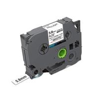 TWEJHX Tube thermorétractable HSe211 HSe 211 HSe-211, 5,8 mm, Noir sur Blanc, Compatible avec Les modèles d'imprimante d'étiquettes PT-E550WVP PT-E300VP PT-E300 Compatible avec numéro de pièce HSe211