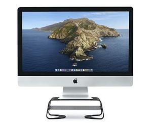 Twelve South Curve Riser Support de Moniteur | Support de Bureau Ergonomique avec étagère de Rangement pour iMac et Affiche, Noir Mat