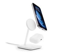 Twelve South HiRise 2 Deluxe Support de Charge Qi2 2 en 1 pour iPhone et AirPods Blanc