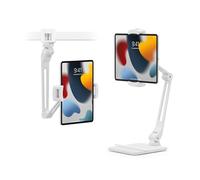 Twelve South HoverBar Duo (2(^>e<^) génération) pour iPad/iPad Pro/tablettes | Bras réglable avec Base lestée à dégagement Rapide et Fixations de Surface pour Le Montage de l'iPad (Blanc), 12-2144