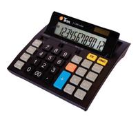Twen J 1200 Calculatrice de bureau noir Ecran: 12 solaire, à pile(s) (l x H x