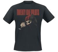 Twenty One Pilots Two Heads Homme T-Shirt Manches Courtes Noir 100% Coton Regular/Coupe Standard
