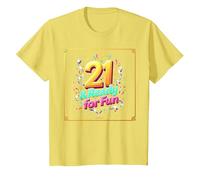 Twenty-One & Ready for Fun : Cadeau d'anniversaire 21 Ans T-Shirt, Enfant, Citron, 8 Ans