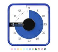 TWENTY5 SEVEN Compte à rebours de 19,1 cm ; minuterie visuelle de 60 minutes et 1 heure - Outil pédagogique en salle de classe, réunion de bureau, horloge de compte à rebours mécanique pour enfants
