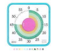 TWENTY5 Seven Compte à rebours de 19,1 cm ; minuterie visuelle de 60 Minutes et 1 Heure - Outil pédagogique en Salle de Classe, réunion de Bureau, Horloge de Compte à rebours mécanique pour Enfants,