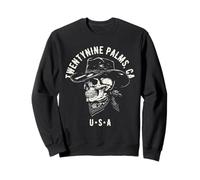 Twentynine Palms CA Tête de Mort de Cowboy Vintage Vieilli Sweatshirt