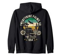 Twentynine Palms California USA Hotrod Design rétro coucher de soleil Sweat à Capuche