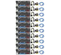 Tweovnai 10 PièCes SséRies VER15X PCIE X1 à X16 PCI-E Carte de Montage VER 15X PCI 16X Colonne Montante RGB pour Carte Graphique BTC ETH MinièRe Mineur