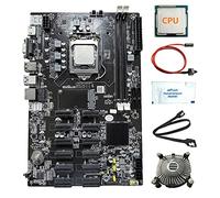 Tweovnai 12 Cartes B75 BTC Carte MèRe MinièRe + CPU + Ventilateur + Graisse Thermique + SATA + Câble de Commutation 12 PCI-E vers USB3.0 Slot LGA1155 DDR3 MSATA