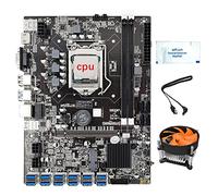 Tweovnai 12 Cartes B75 Mining Carte MèRe+CPU+Ventilateur+Graisse Thermique+Câble SATA 12 USB3.0 vers PCIE 1X Emplacement GPU LGA1155 DDR3 RAM SATA3.0
