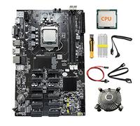 Tweovnai 12 Cartes PCIE B75 BTC Carte MèRe MinièRe + CPU + Ventilateur + Tournevis + Câble de Commutation + Câble 2XSATA 12 PCIE (USB3.0) LGA1155 DDR3 MSATA