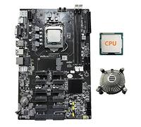 Tweovnai 12 PCIE B75 BTC Carte MèRe MinièRe + CPU AléAtoire + Ventilateur de Refroidissement 12 PCI-E vers USB3.0 Slot LGA1155 DDR3 MSATA ETH Bitcoin Mineur