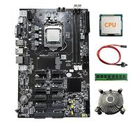 Tweovnai 12 PCIE B75 BTC Carte MèRe MinièRe + CPU + Ventilateur de Refroidissement + 4G DDR3 RAM + Câble de Commutation 12 PCI-E (USB3.0) LGA1155 DDR3 MSATA ETH Mineur