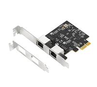 Tweovnai Adaptateur de Carte RéSeau PCIE Gigabit avec 2 Ports 2500Mbps PCIe 2.5Gb RTL8125B Carte Ethernet Carte ContrôLeur LAN RJ45