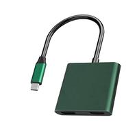 Tweovnai Adaptateur de Hub USB C 2 en 1, Convertisseur de Station D' Double Compatible de Type C à 4K pour Ordinateur Portable TV, KT201