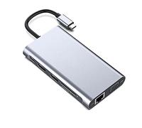 Tweovnai Adaptateur de Station d'accueil USB C 11 en 1, Hub USB C, avec VGA, Ports USB 3.0, PD de Type C, Lecteur de Carte SD/TF, pour Pro