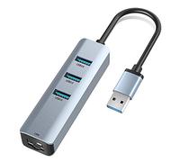 Tweovnai Adaptateur USB C Hub Splitter Ethernet RJ45 Gigabit Ethernet Lecteur Gratuit USB-C Splitter Multiport Ports USB 3.0 pour Ordinateur Portable