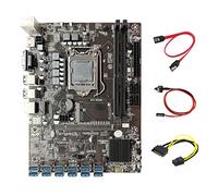 Tweovnai B250C BTC Carte MèRe MinièRe + Câble SATA + Câble de Commutation + Câble SATA 15Pin à 6Pin 12X PCIE vers USB3.0 Carte MèRe à Fente GPU