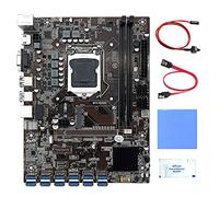 Tweovnai B250C Kit de Carte MèRe MinièRe BTC 12 Cartes + Graisse Thermique + Tampon Thermique + Câble SATA + Câble de Commutation 12 USB3.0 LGA1151 DDR4 MSATA