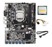 Tweovnai B75 12 Card Mining Motherboard + G620 CPU + 4PIN à 6PIN Câble d'alimentation + Câble SATA 12USB3.0 (PCIE) Slot LGA1155 DDR3 RAM SATA3.0