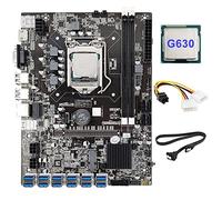 Tweovnai B75 12 Card Mining Motherboard + G630 CPU + 4PIN à 6PIN Câble d'alimentation + Câble SATA 12USB3.0 (PCIE) Slot LGA1155 DDR3 RAM SATA3.0
