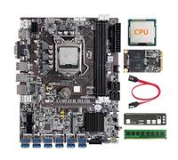 Tweovnai B75 12 Cartes BTC Mining de Cartes MèRes + G530/G1630 CPU + 128G SSD + 8G DDR3 RAM + Câble SATA + Lunette 12XUSB3.0 LGA1155 DDR3 MSATA