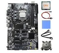 Tweovnai B75 12 GPU BTC Carte MèRe MinièRe + CPU + Ventilateur + Tampon Thermique + Câble SATA + Câble de Commutation12 PCI-E vers USB3.0 Slot LGA1155 DDR3 MSATA