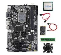Tweovnai B75 12 PCIE ETH Mining Carte MèRe + G630 CPU + DDR3 4 Go 1600 MHz RAM + 128 Go SSD + Ventilateur + Câble SATA + Switch Cable Miner Carte MèRe