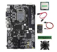 Tweovnai B75 12 PCIE ETH Mining Carte MèRe + G6XX CPU + DDR3 4 Go 1600 MHz RAM + 128 Go SSD + Ventilateur + Câble SATA + Switch Cable Miner Carte MèRe