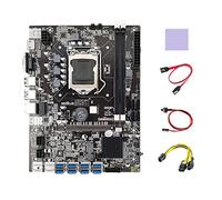 Tweovnai B75 BTC Carte MèRe MinièRe 8XUSB + Câble SATA + Câble de Commutation + Câble 6Pin à Double 8Pin + Tampon Thermique LGA1155 Carte MèRe Mineur