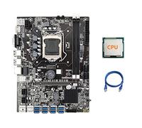 Tweovnai B75 ETH Carte MèRe MinièRe 8XPCIE Adaptateur USB + CPU + Câble RéSeau RJ45 LGA1155 DDR3 MSATA B75 USB BTC Carte MèRe Mineure