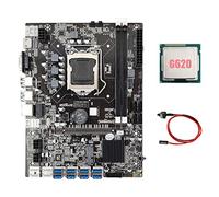 Tweovnai B75 ETH Carte MèRe MinièRe 8XPCIE Adaptateur USB + G620 CPU + Câble de Commutation LGA1155 DDR3 MSATA B75 USB Mineur Carte MèRe