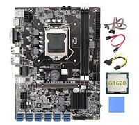 Tweovnai B75 ETH Mining Carte MèRe 12 PCIE vers USB LGA1155 MSATA DDR3 G1620 CPU + SATA 15Pin à 6Pin Câble B75 BTC Miner Mining