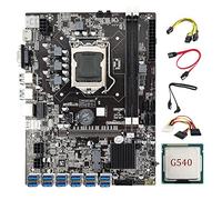 Tweovnai B75 ETH Mining Carte MèRe 12PCIE vers USB LGA1155 DDR3 G540 CPU + 6 Broches vers Double Câble 8 Broches + 4 Broches vers Câble SATA B75 BTC Mining