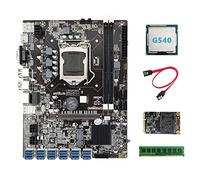 Tweovnai B75 ETH Mining Carte MèRe 12XPCIE vers USB + G540 CPU + DDR3 4 Go 1600 MHz RAM + MSATA SSD 64G + Câble SATA Carte MèRe BTC Miner