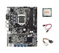 Tweovnai B75 ETH Mining Carte MèRe 8XPCIE Adaptateur USB + CPU + 4PIN IDE vers Câble SATA + Câble SATA LGA1155 B75 USB Mineur Carte MèRe