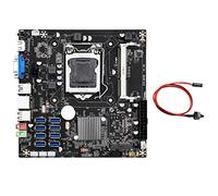 Tweovnai B75E 8 Carte BTC Carte MèRe MinièRe + Câble de Commutation 8XUSB3.0 à PClE 1X GPU Slot B75 Puce LGA1155 DDR3 RAM MSATA ETH Mineur