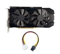 Tweovnai Carte Graphique GTX1060 5 Go DDR5 160 Bits + Câble 4 Broches à 6 Broches 16 Nm 1506 MHz 8008 MHz PCI E 3.0 HD 2XDP Carte VidéO