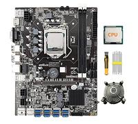 Tweovnai Carte MèRe 8 Cartes B75 BTC MinièRe + CPU + Ventilateur de Refroidissement + Kit de Tournevis 8X USB3.0 (PCIE) Emplacement GPU LGA1155 DDR3 MSATA ETH Mineur