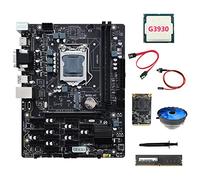 Tweovnai Carte MèRe B250 V2.1 ETH Miner 12PCIE + G3930 CPU + DDR4 8 Go de RAM + SSD MSATA 128 Go + Ventilateur + Câble SATA + Commutateur Câble+Graisse Thermique