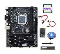 Tweovnai Carte MèRe B250 V2.1 ETH Miner 12PCIE + G4900 CPU + DDR4 8 Go de RAM + SSD MSATA 128 Go + Ventilateur + Câble SATA + Commutateur Câble+Graisse Thermique