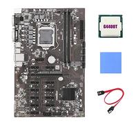 Tweovnai Carte MèRe B250B ETH Exploitation MinièRe + CPU G4400T + Coussin Thermique + Câble SATA LGA1151 DDR4 12X Emplacement pour Carte Graphique MSATA pour BTC Mineur